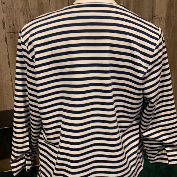 Erin London Navy & cream striped jacket - Picture 3 of 5